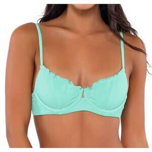 NEW B SWIM lyra underwire bikini top in breeze twist rib